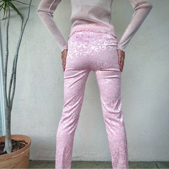 Sugar Thrillz Pink Patterned Straight Leg Pants - Picture 7 of 8